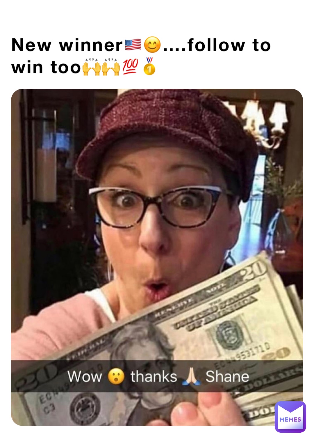 New winner🇺🇸😊….follow to win too🙌🙌💯🥇