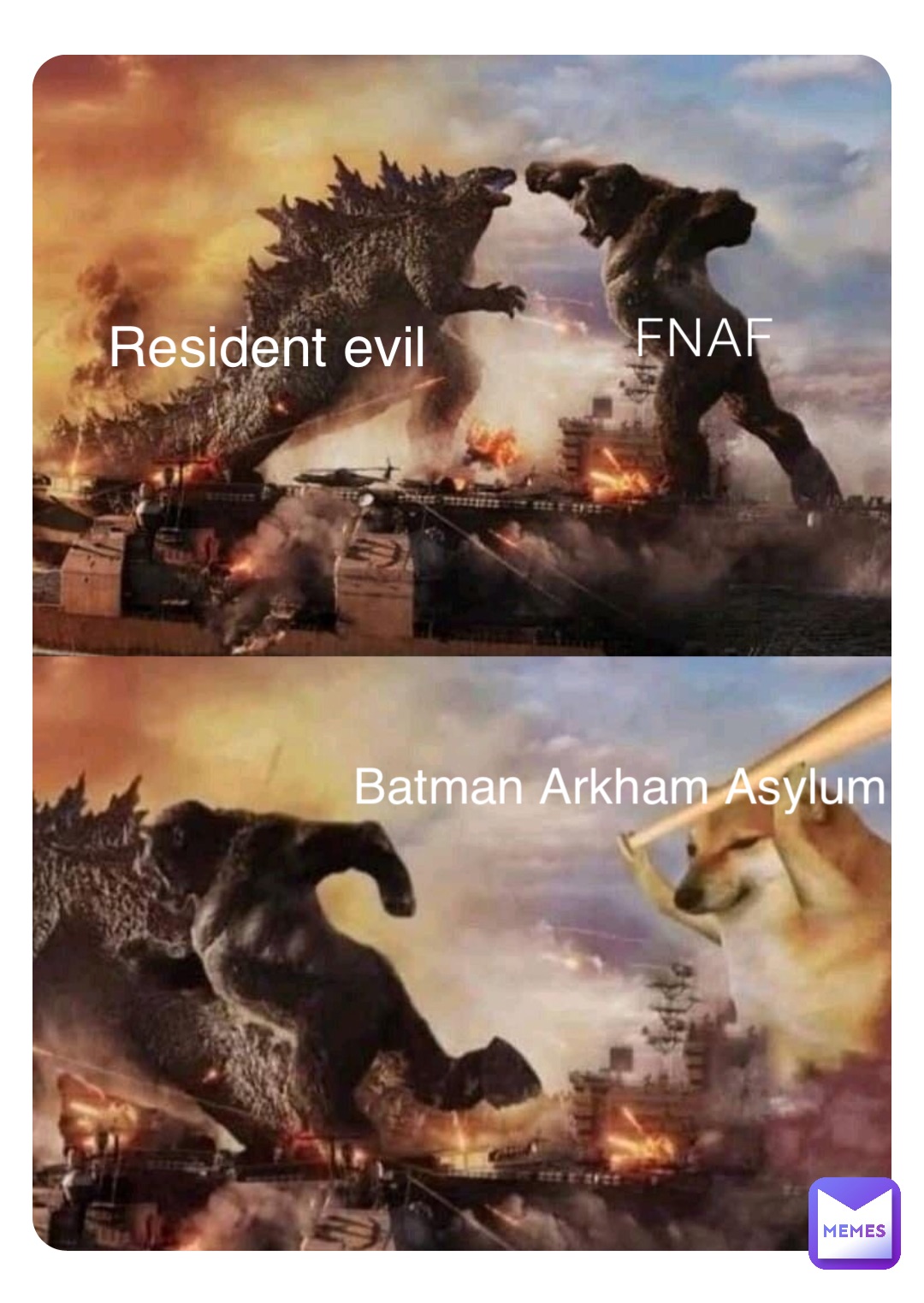 FNAF Batman Arkham Asylum Resident evil | @HiGuys1024 | Memes