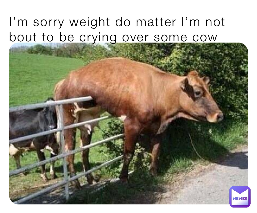 I’m sorry weight do matter I’m not bout to be crying over some cow