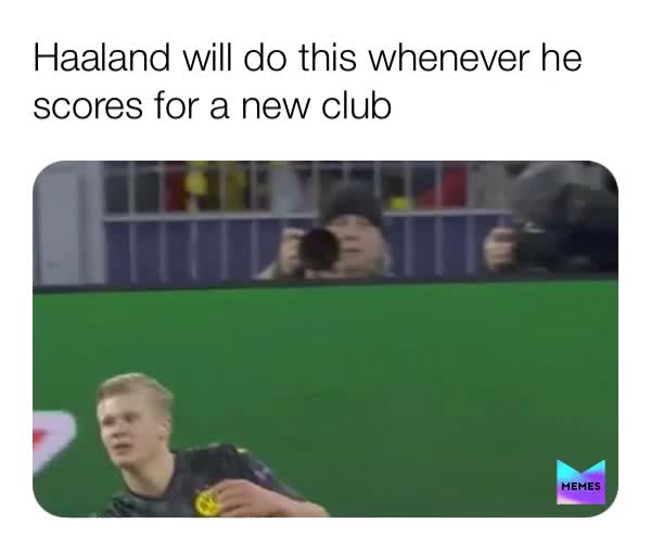 Haaland is an amazing player and this celebration is now a pretty funny meme 😆  ​ #erlinghaaland