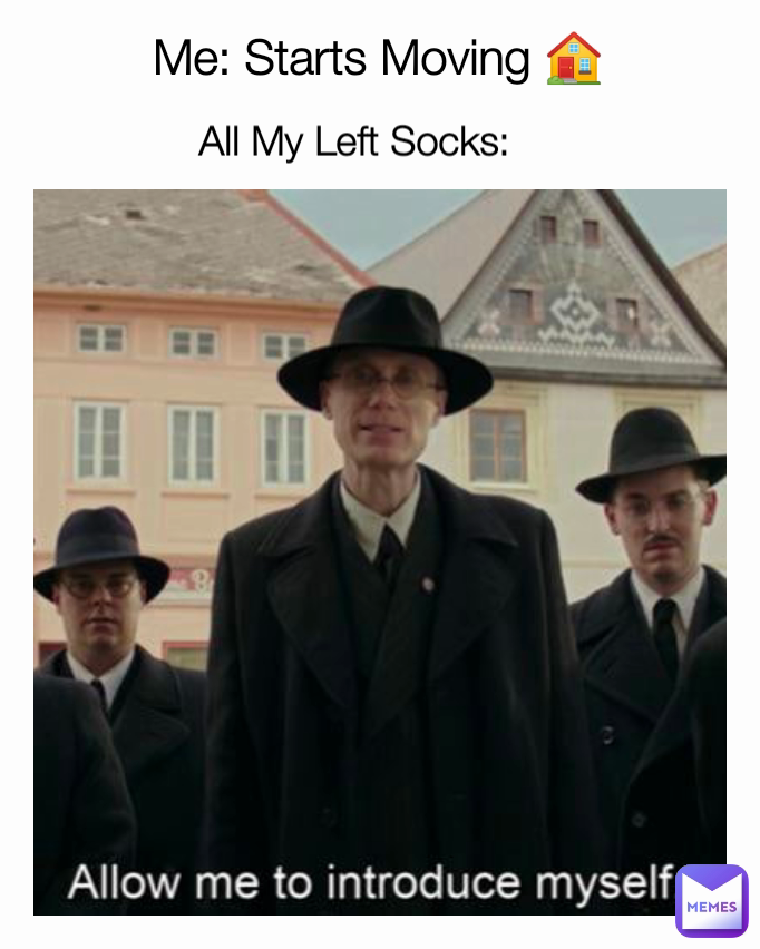 Me: Starts Moving 🏠 All My Left Socks: