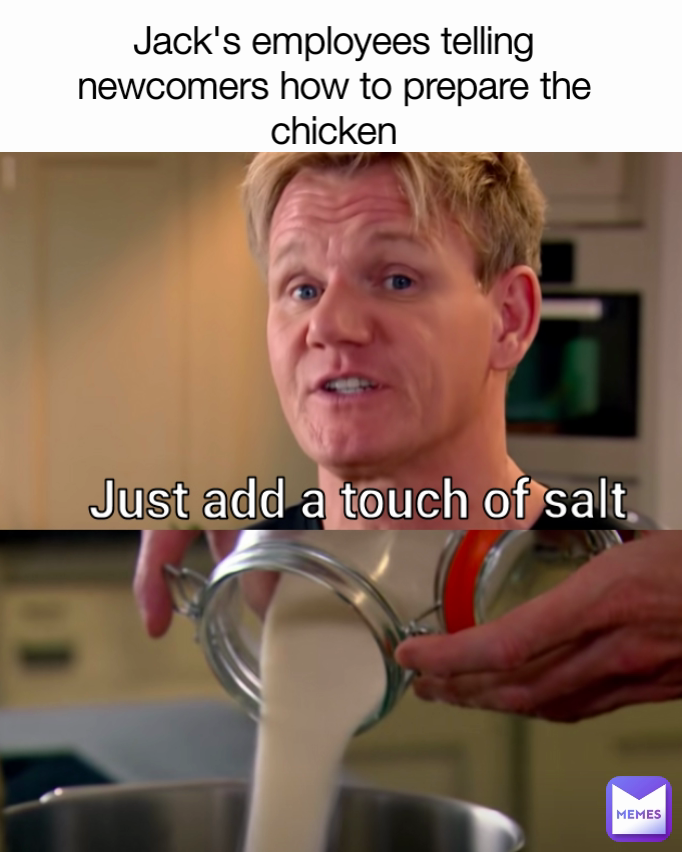 Jack's employees telling newcomers how to prepare the chicken