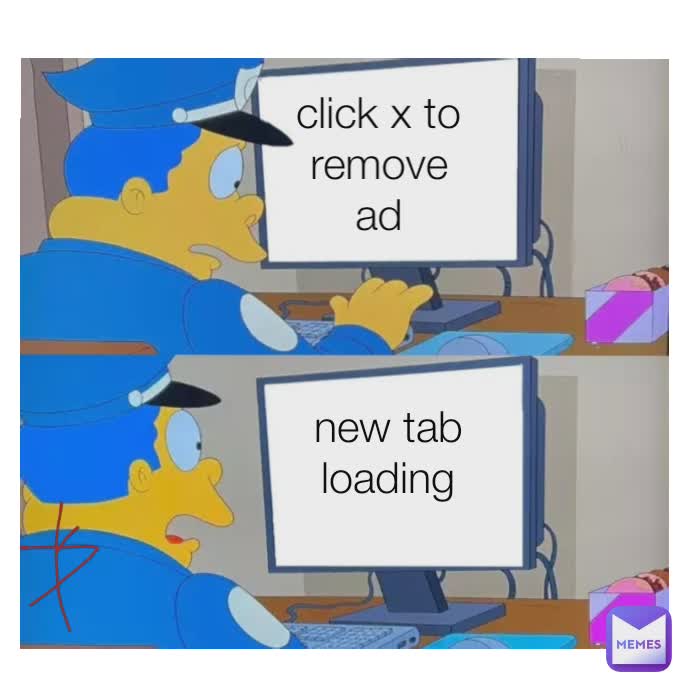 click x to remove ad new tab loading