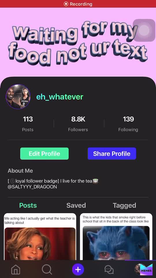 @memes I can’t see my recent post or what I saved and also who tagged me in their post🧐🤷‍♀️
