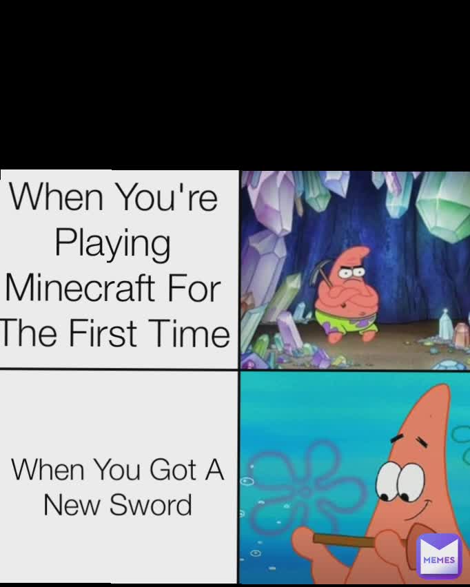 When You're Playing Minecraft For The First Time When You're Playing Minecraft For The First Time When You Got A New Sword
