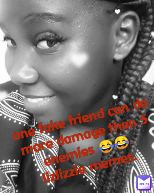 
one fake friend can do more damage than 5 enemies 😂😂.
lizlizzie memes. 