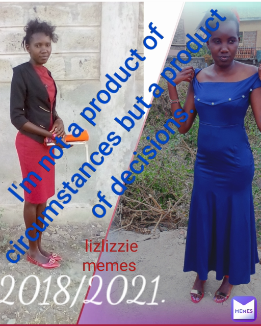 l'm not a product of circumstances but a product of decisions. lizlizzie memes 