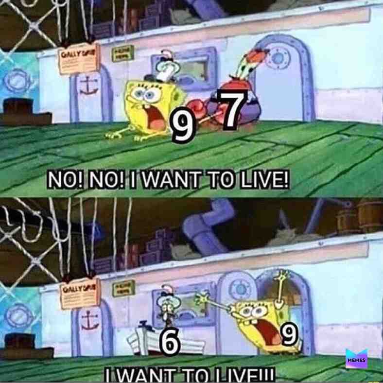 Why was six afraid of seven #spongebob #math