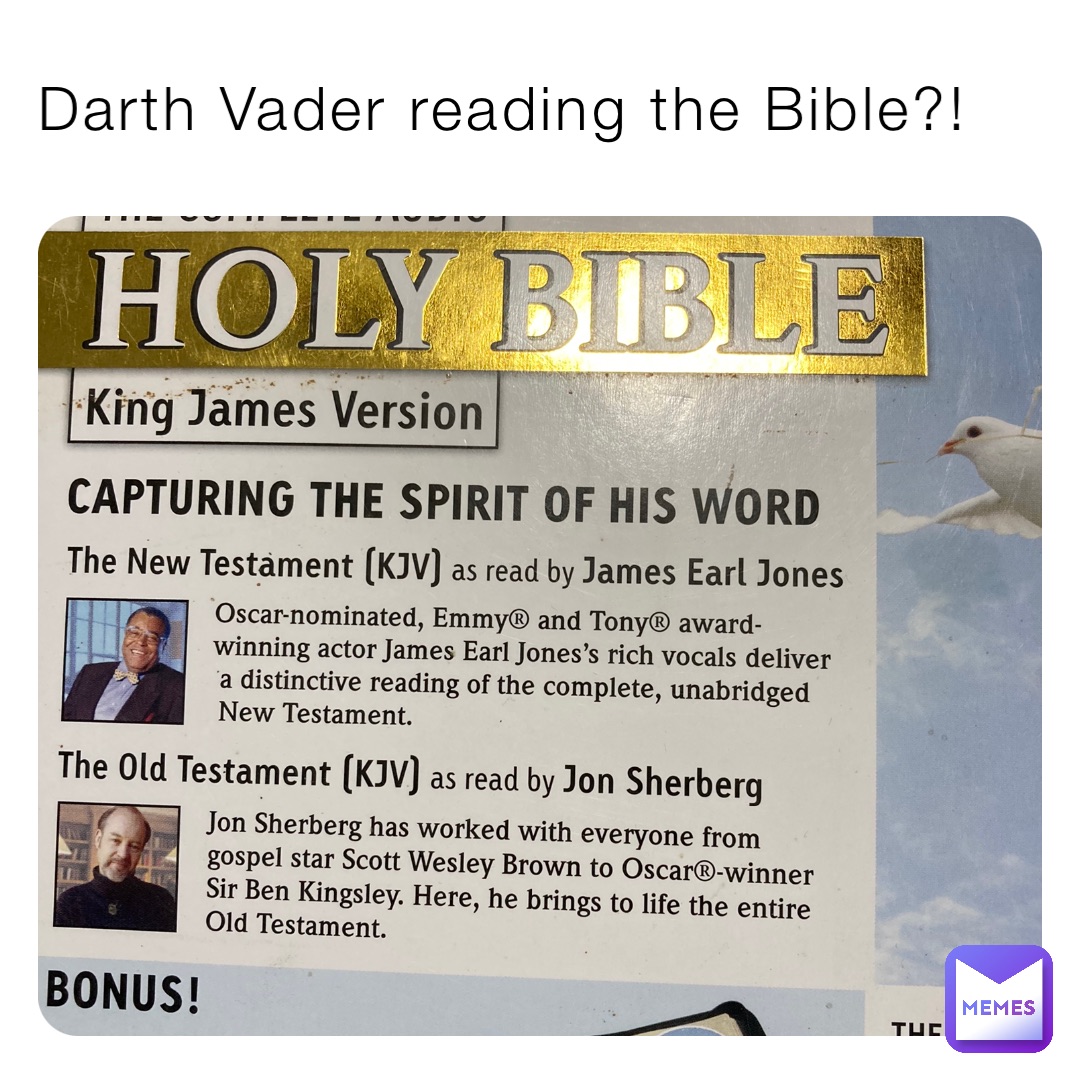 Darth Vader reading the Bible?!
