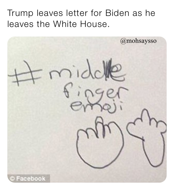 Trump leaves letter for Biden as he leaves the White House. 