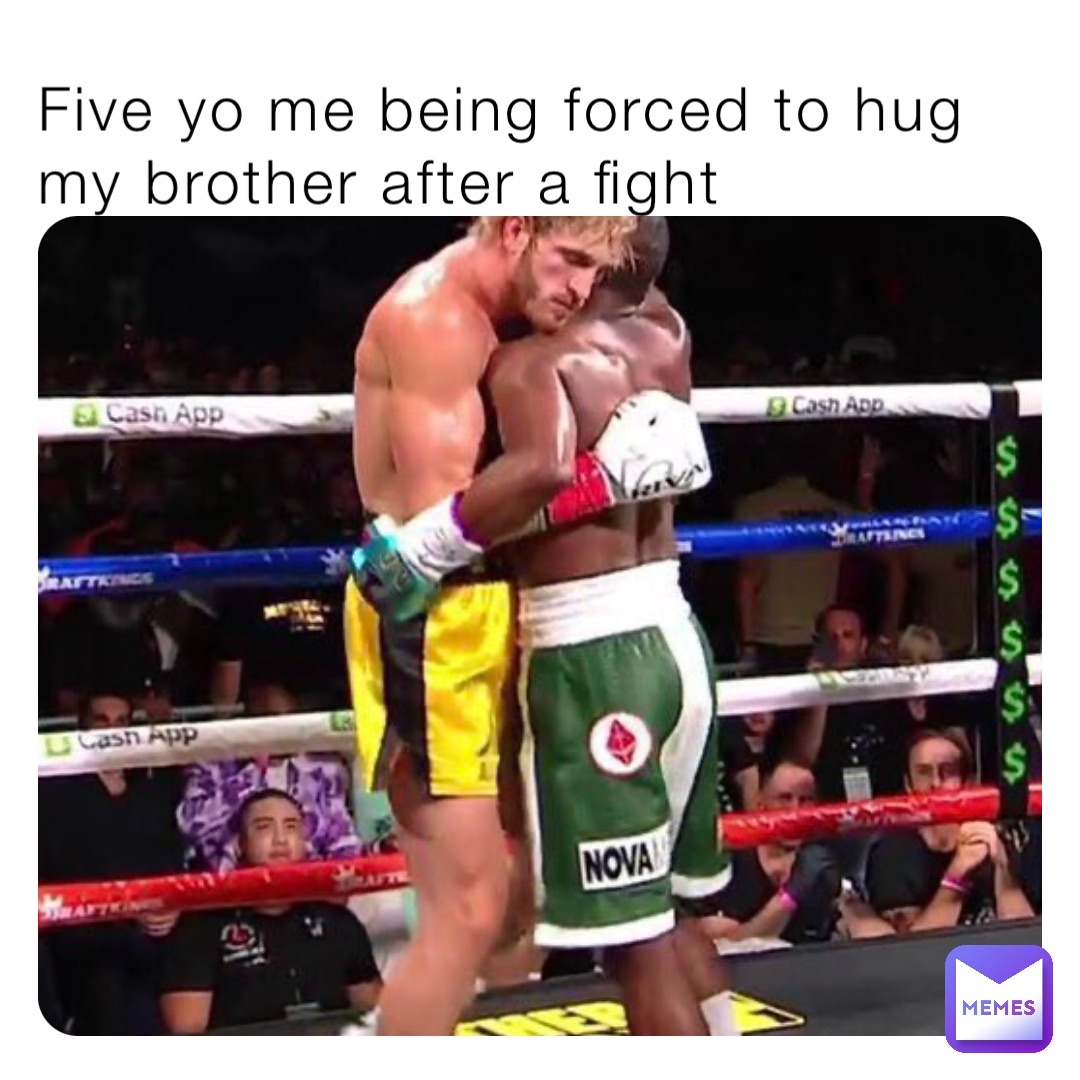 Five yo me being forced to hug my brother after a fight