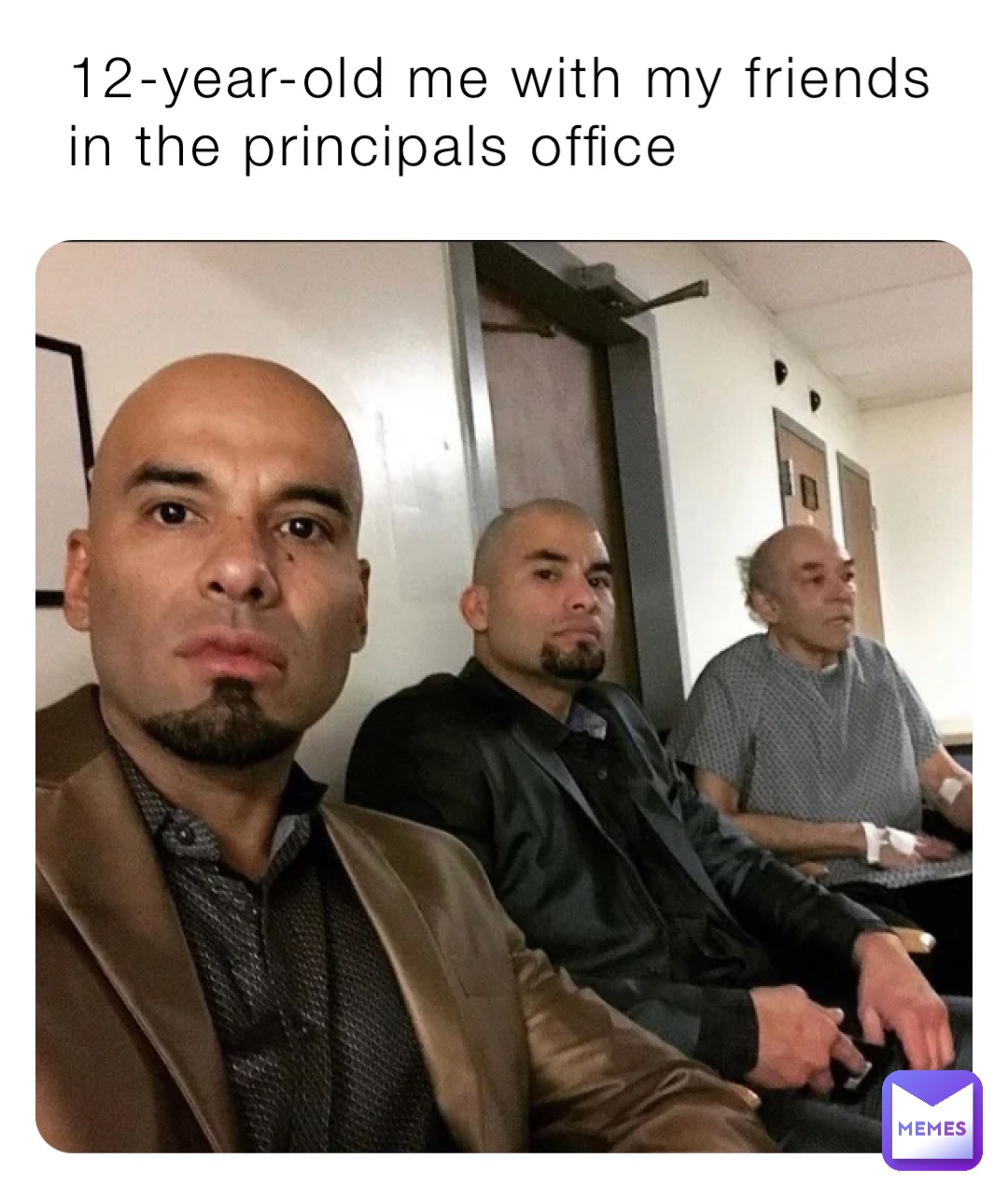 12-year-old me with my friends in the principals office