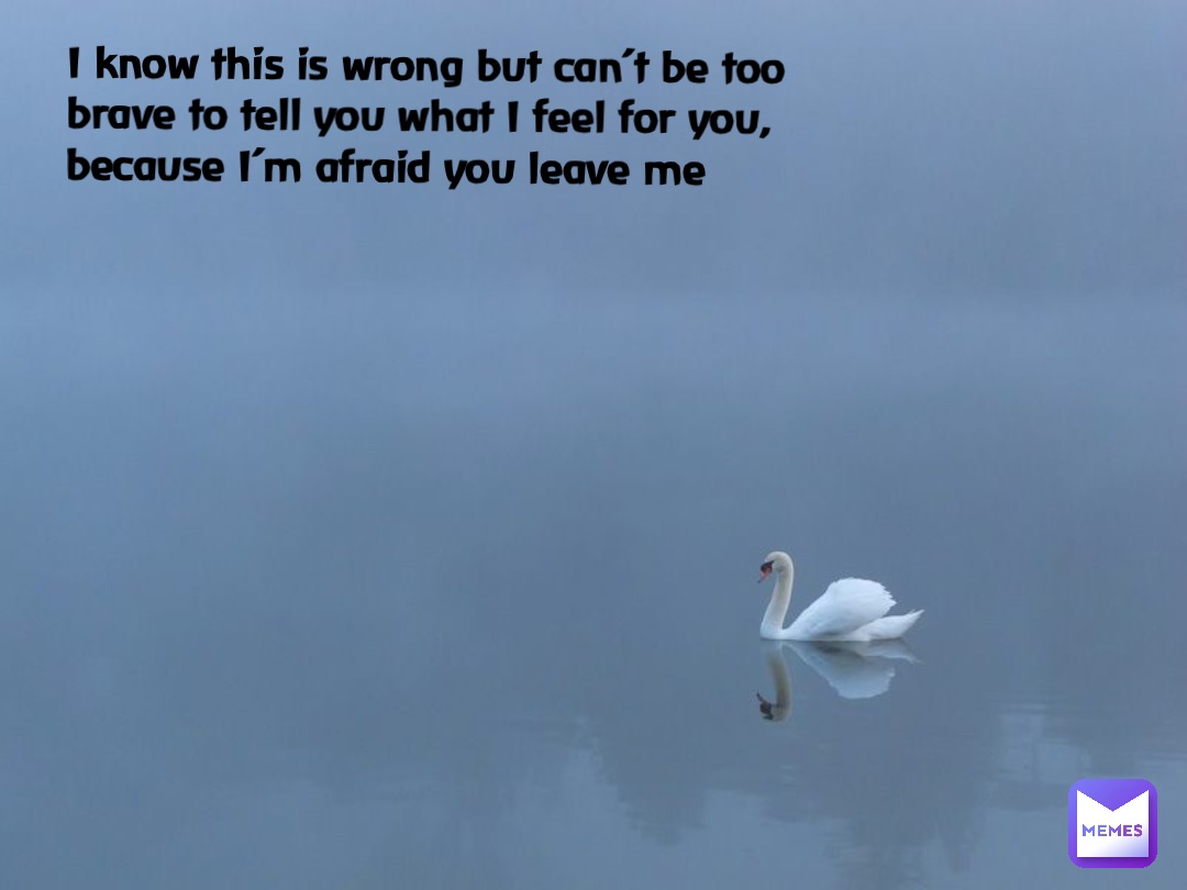 I know this is wrong but can’t be too brave to tell you what I feel for you, because I’m afraid you leave me