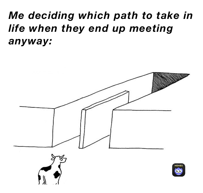 Me deciding which path to take in life when they end up meeting anyway:
