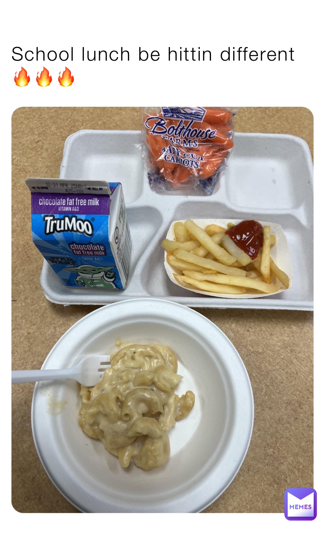 School lunch be hittin different 🔥🔥🔥