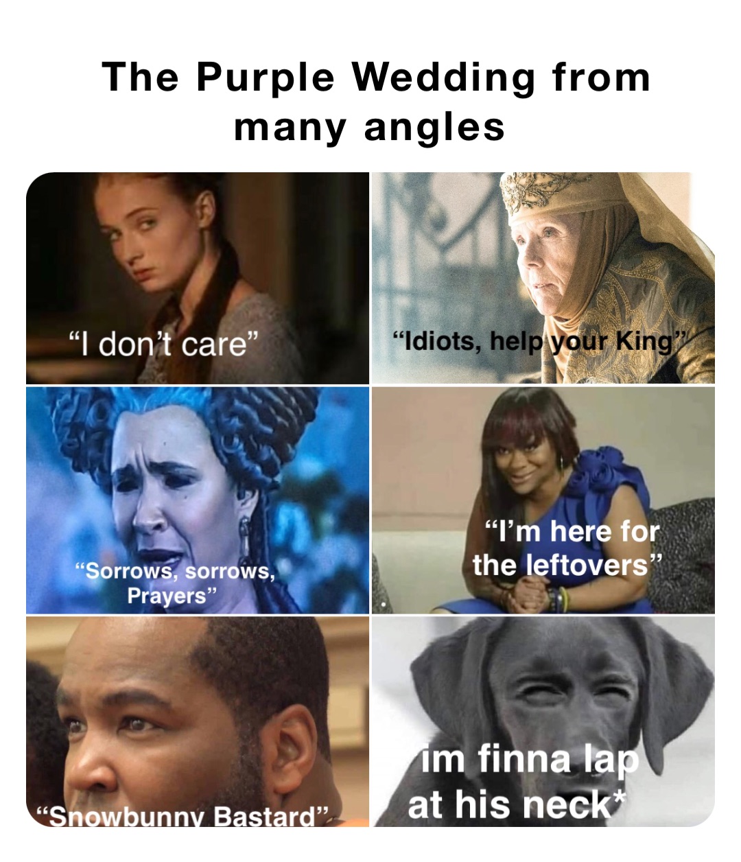 The Purple Wedding from many angles