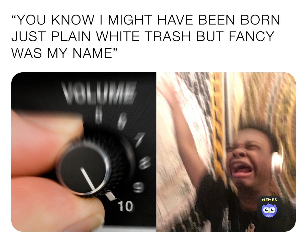 “YOU KNOW I MIGHT HAVE BEEN BORN JUST PLAIN WHITE TRASH BUT FANCY WAS MY NAME”