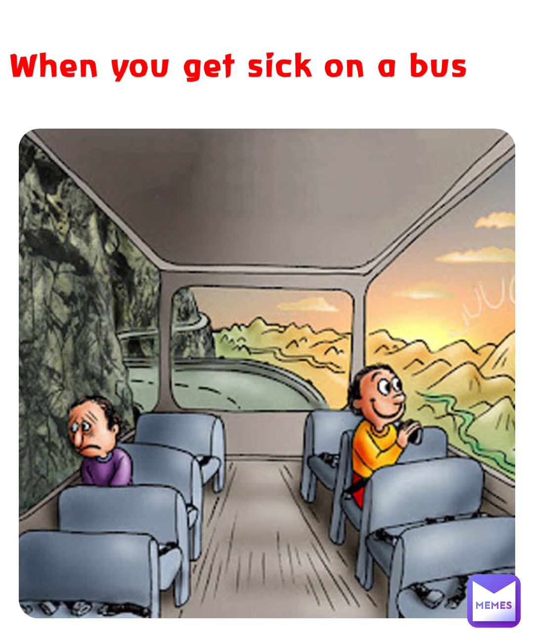 When you get sick on a bus