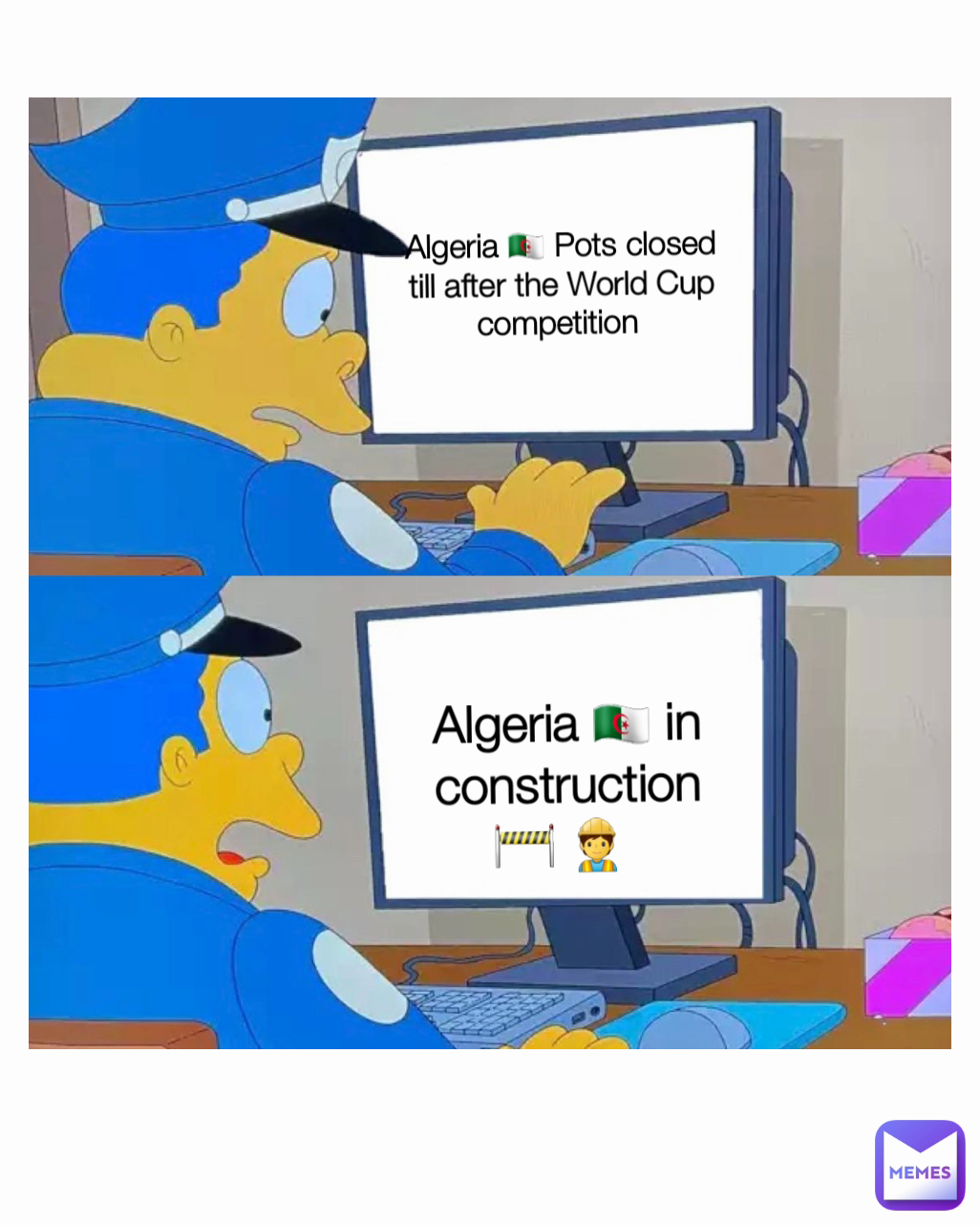 Algeria 🇩🇿 in construction 🚧 👷  Algeria 🇩🇿 Pots closed till after the World Cup competition 