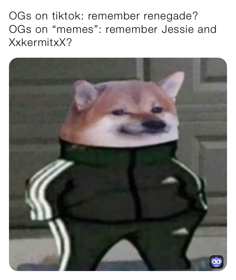 OGs on tiktok: remember renegade?
OGs on “memes”: remember Jessie and XxkermitxX?