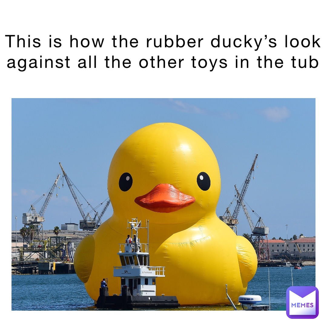 This is how the rubber ducky’s look against all the other toys in the tub