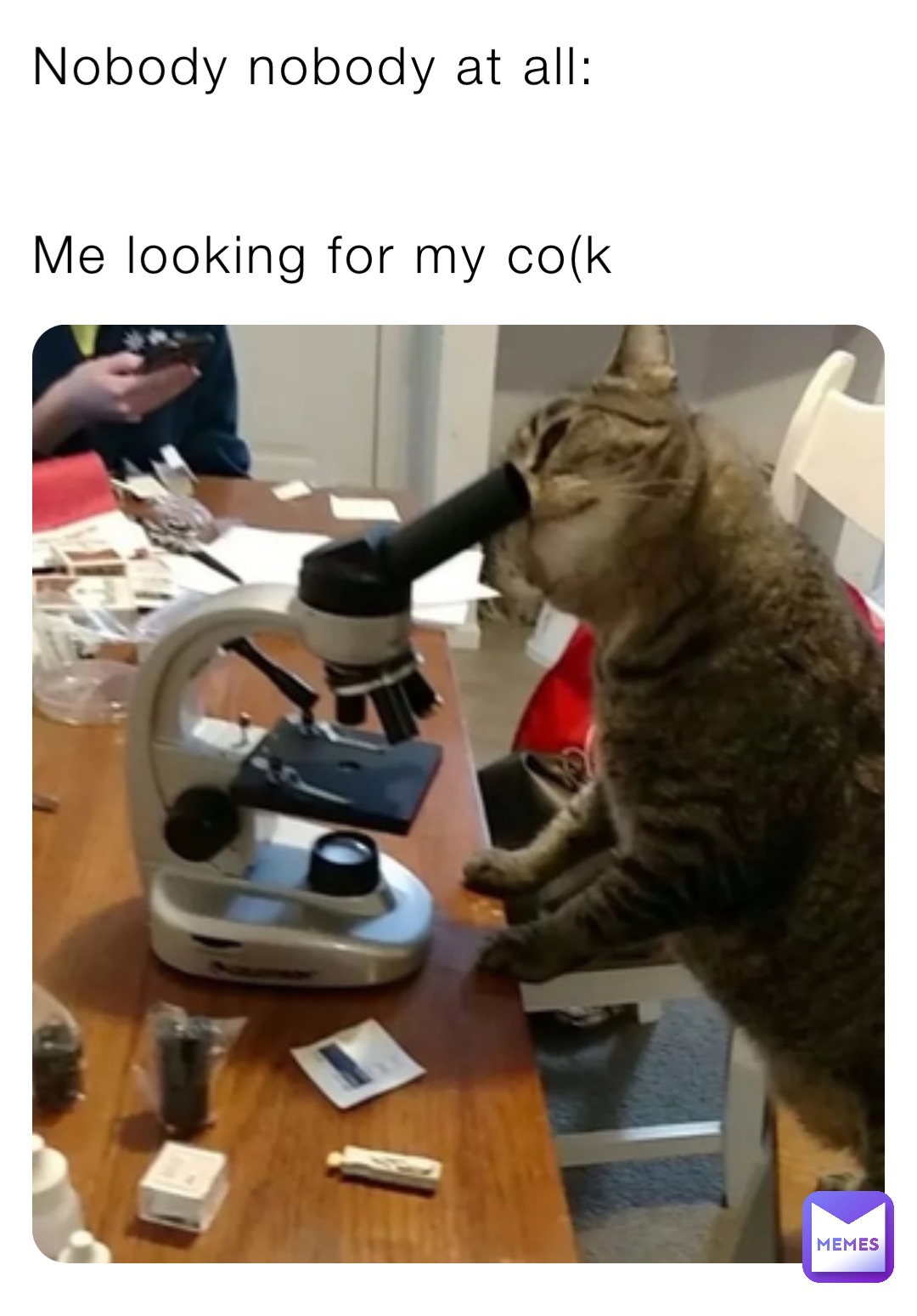 Nobody nobody at all:


Me looking for my co(k