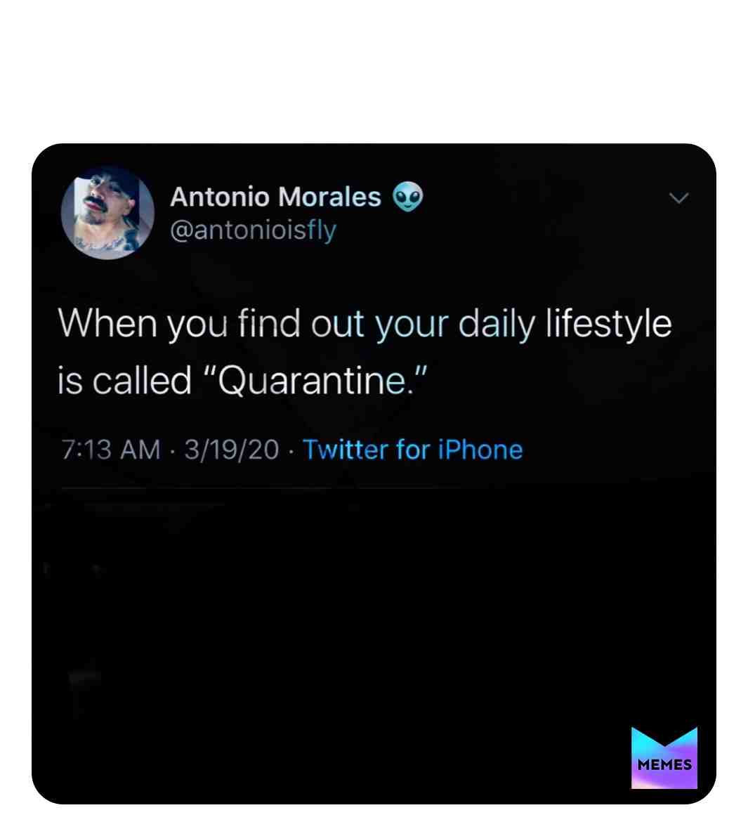 Meme shared by @antonioisfly