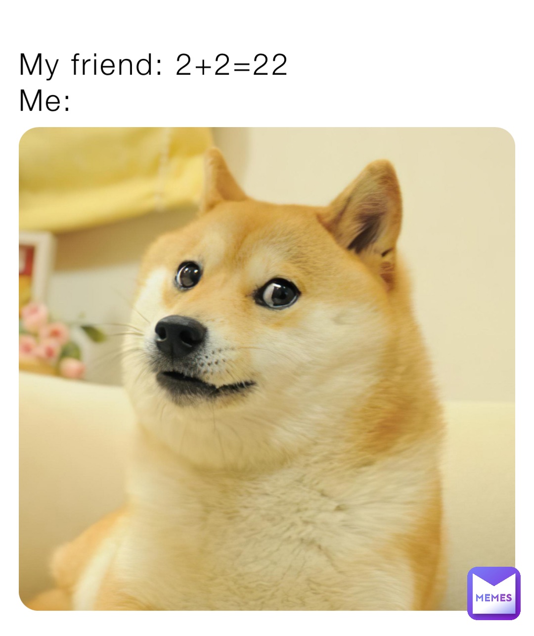 My friend: 2+2=22
Me: