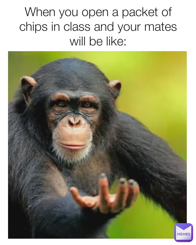 When you open a packet of chips in class and your mates will be like: