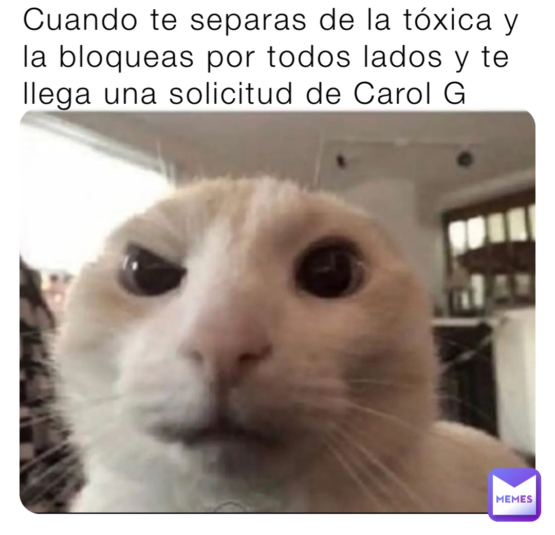 Cuando te separas de la tóxica y la bloqueas por todos lados y te llega una solicitud de Carol G