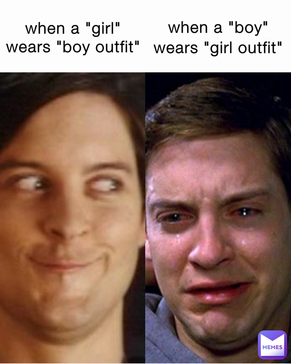 when a "girl" wears "boy outfit" when a "boy" wears "girl outfit"