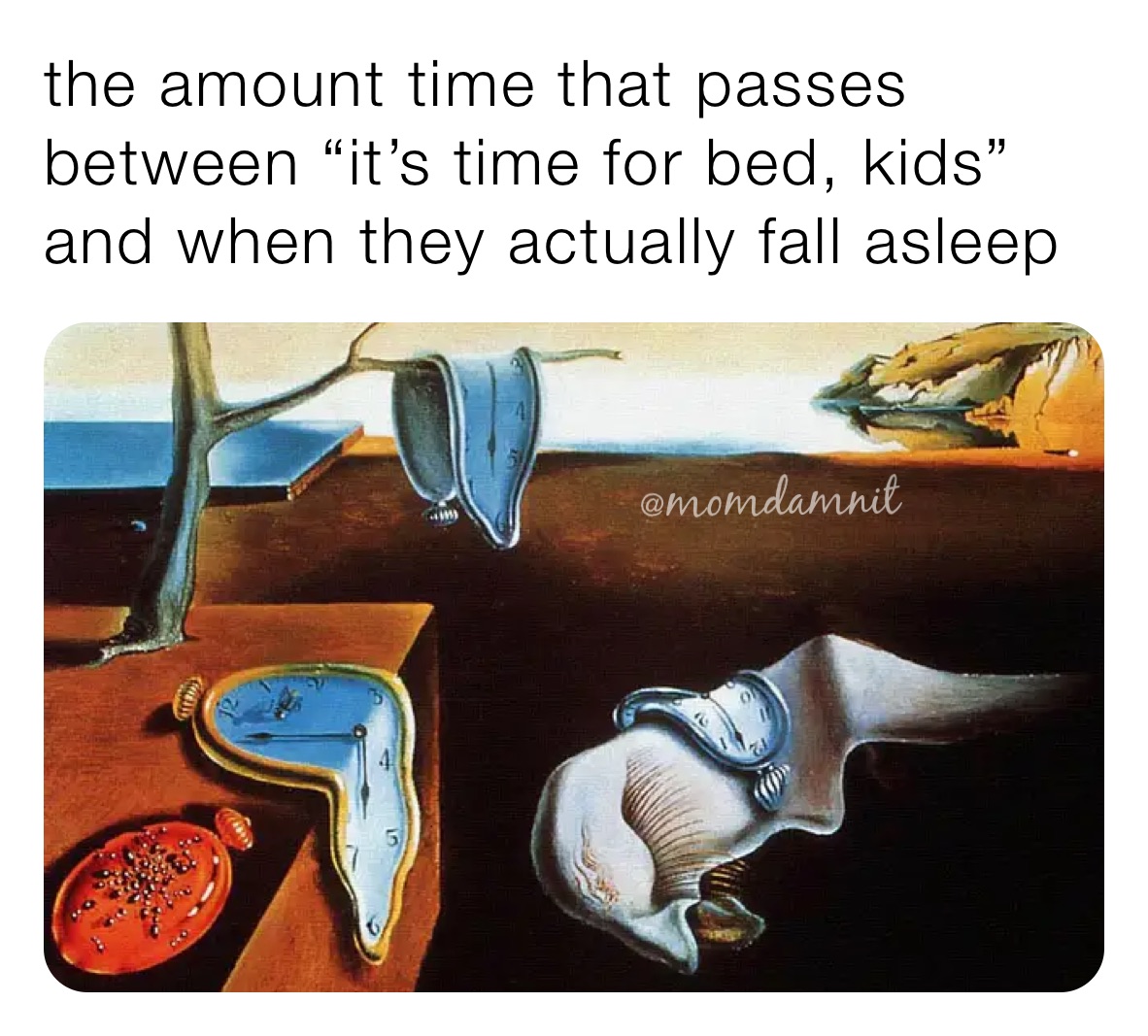 the amount time that passes between “it’s time for bed, kids” and when they actually fall asleep 