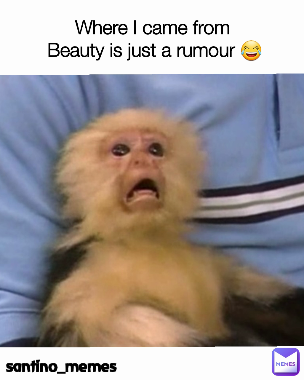 Where I came from
 Beauty is just a rumour 😂 santino_memes