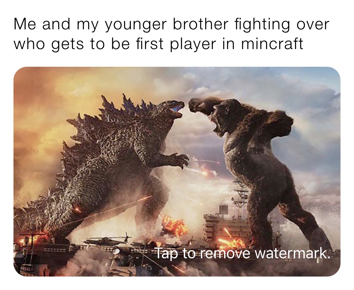 Me and my younger brother fighting over who gets to be first player in mincraft