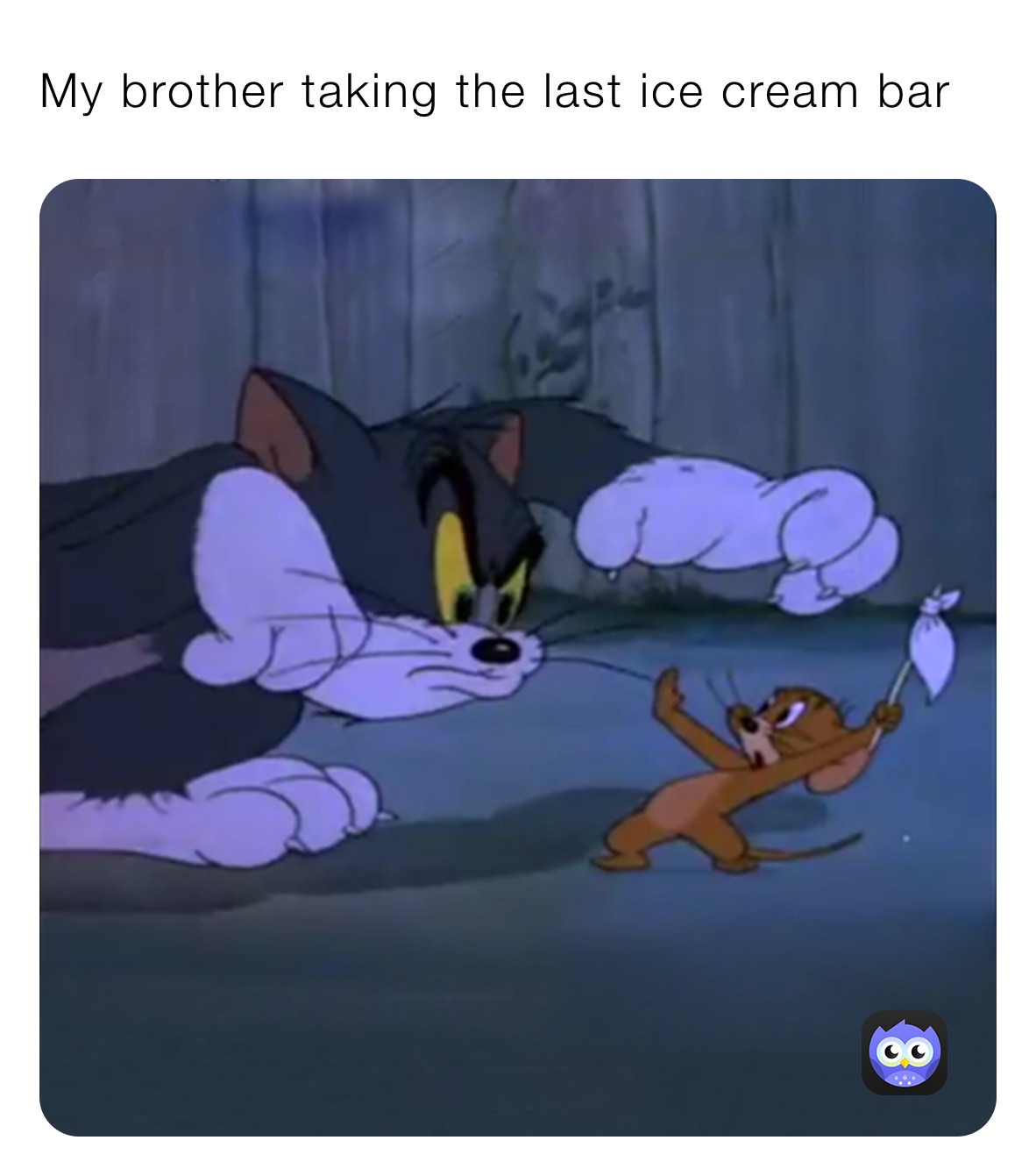 My brother taking the last ice cream bar 