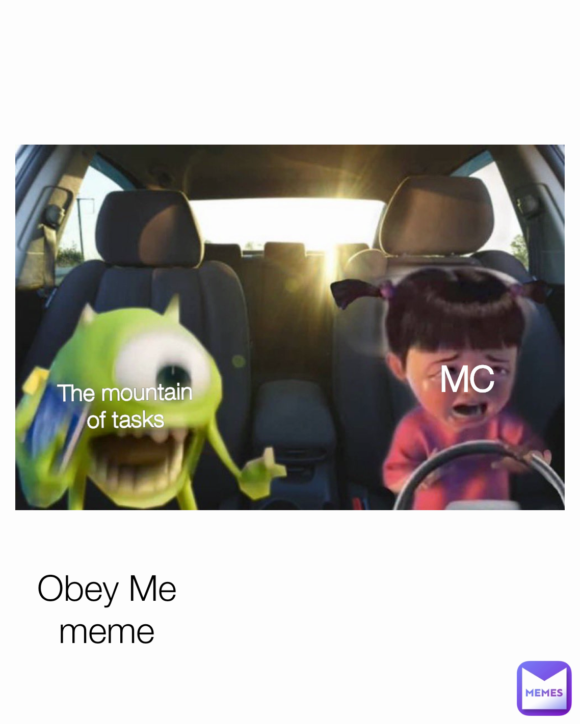 MC The mountain of tasks Obey Me meme