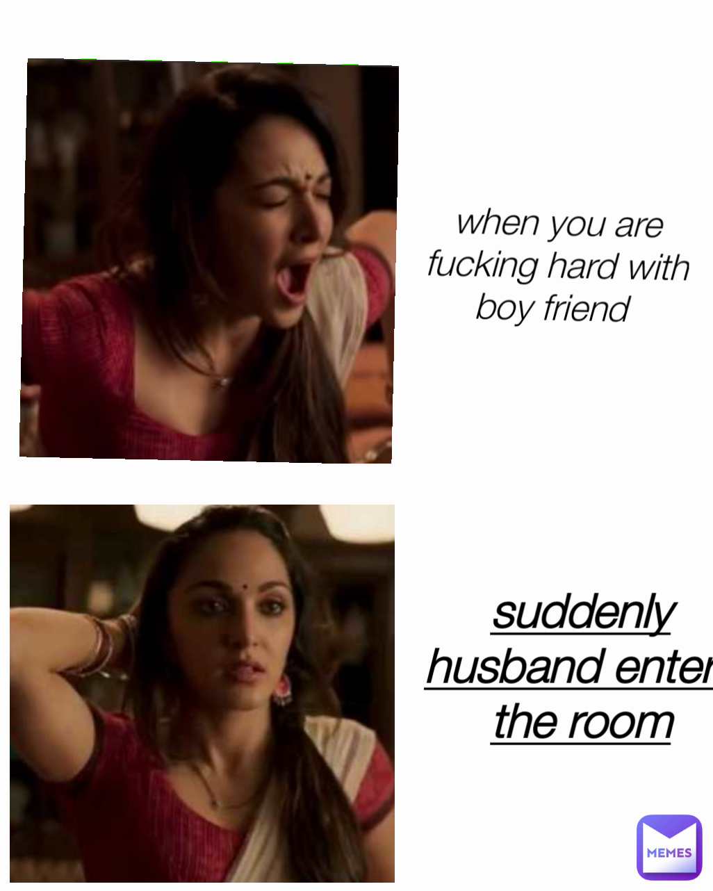 when you are fucking hard with boy friend  suddenly husband enters the room