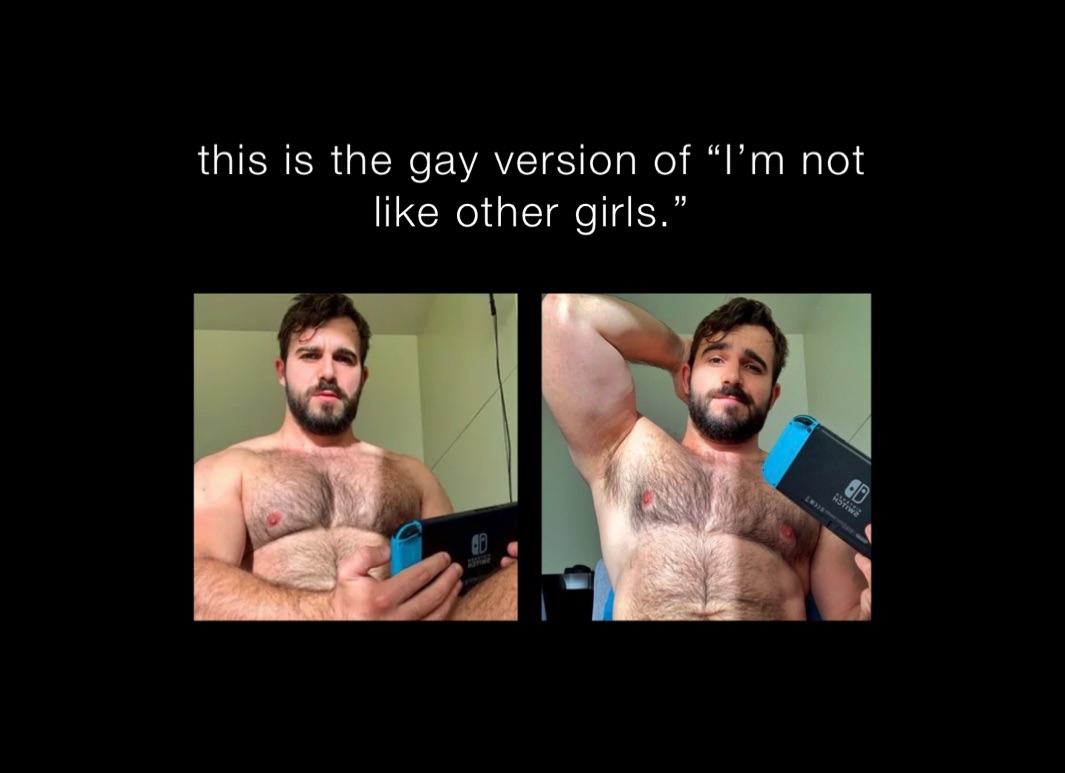 this is the gay version of “I’m not like other girls.” 