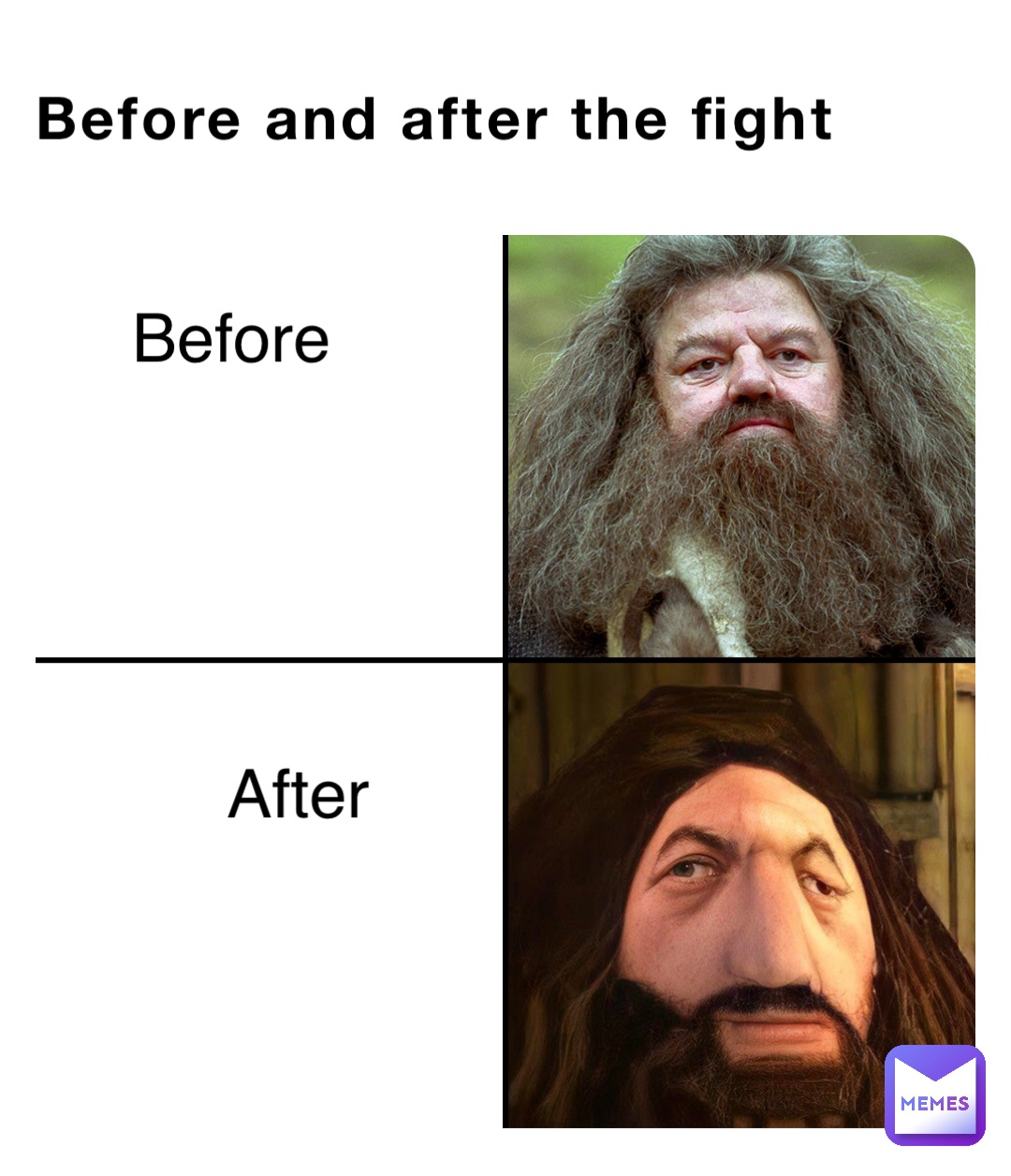 Before and after the fight Before After