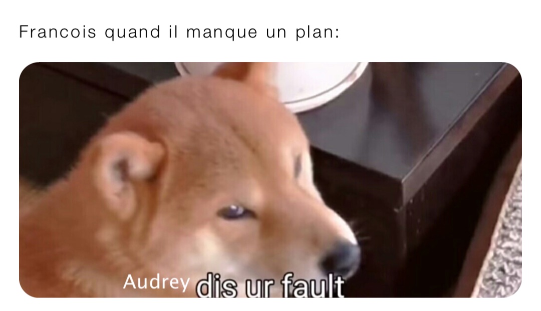 Audrey Francois quand il manque un plan: