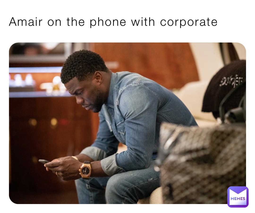 Amair on the phone with corporate