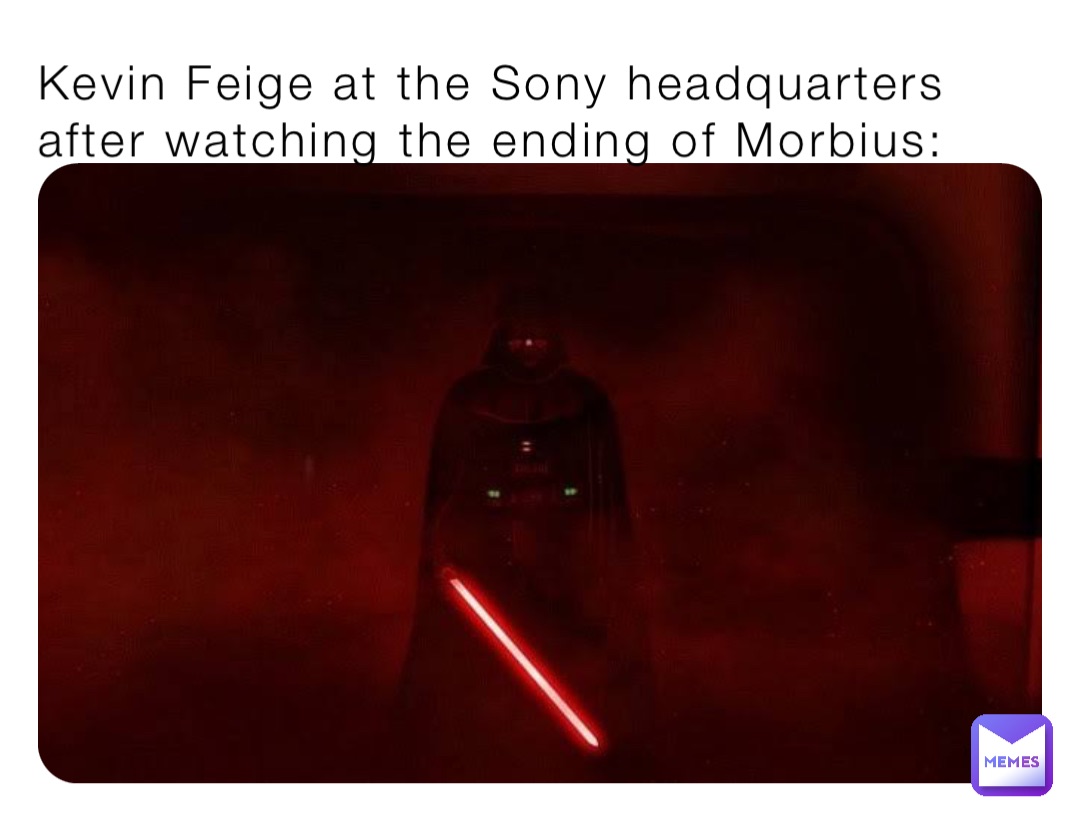 Kevin Feige at the Sony headquarters after watching the ending of Morbius: