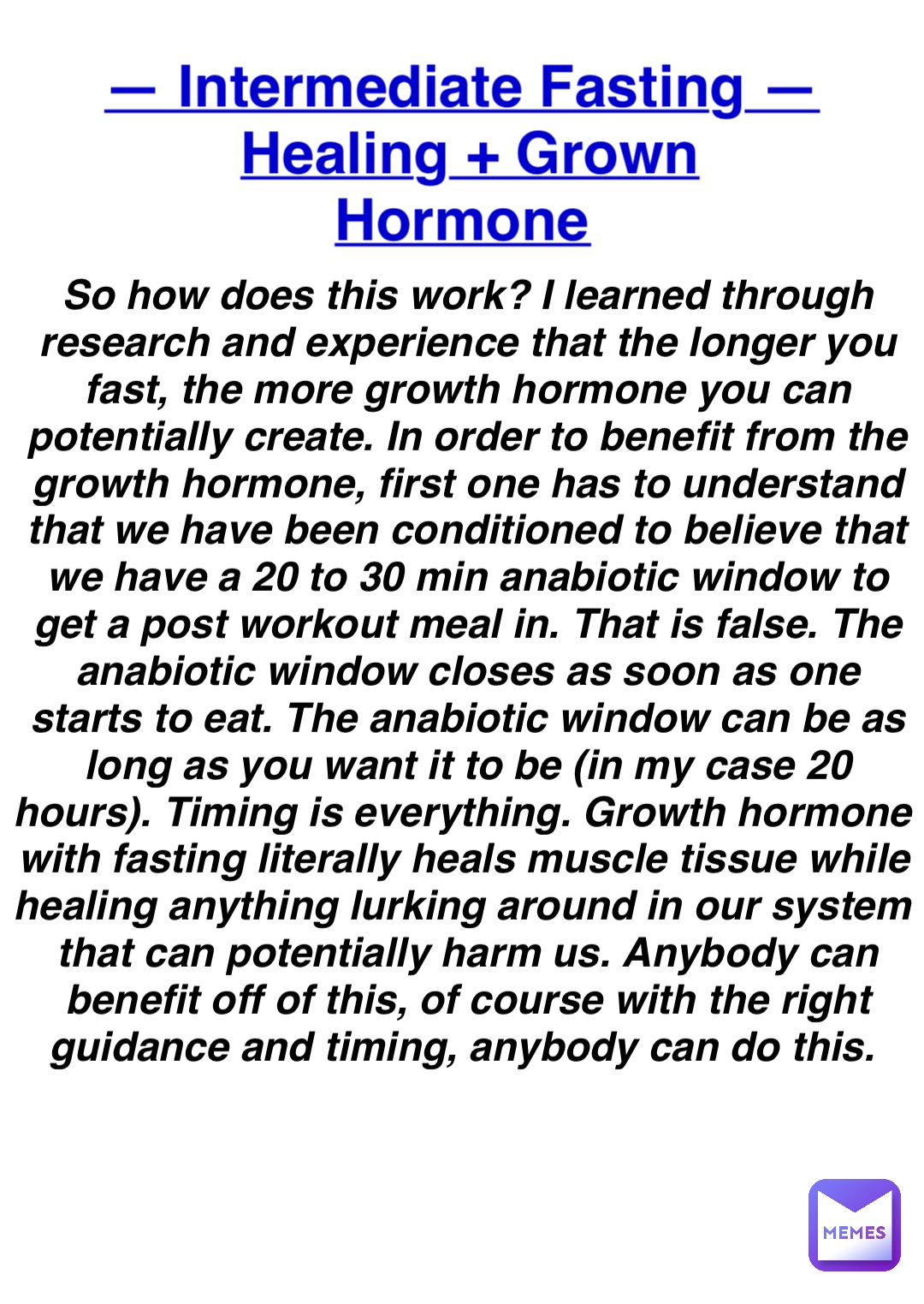 Double tap to edit — Intermediate Fasting — Healing + Grown Hormone So ...