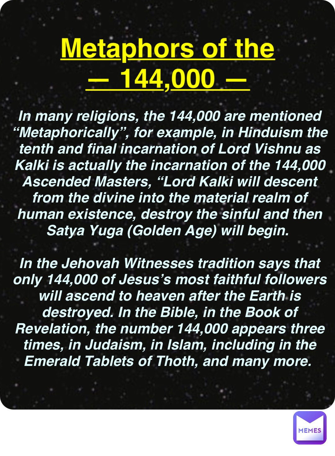 Double tap to edit Metaphors of the — 144,000 — In many religions, the ...