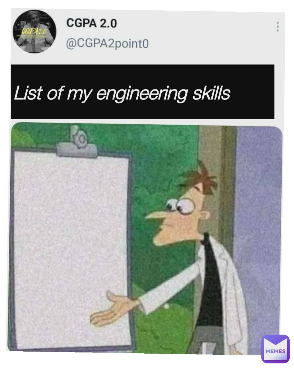 List of my engineering skills
