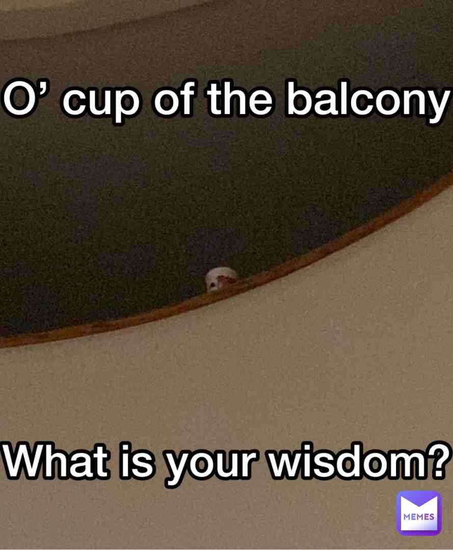 Ah yes, cup of the balcony
\ud83e\udd64\ud83e\udde0\ud83d\udcad
#cup #wisdom