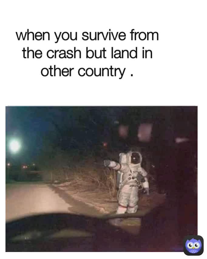 when you survive from the crash but land in other country .