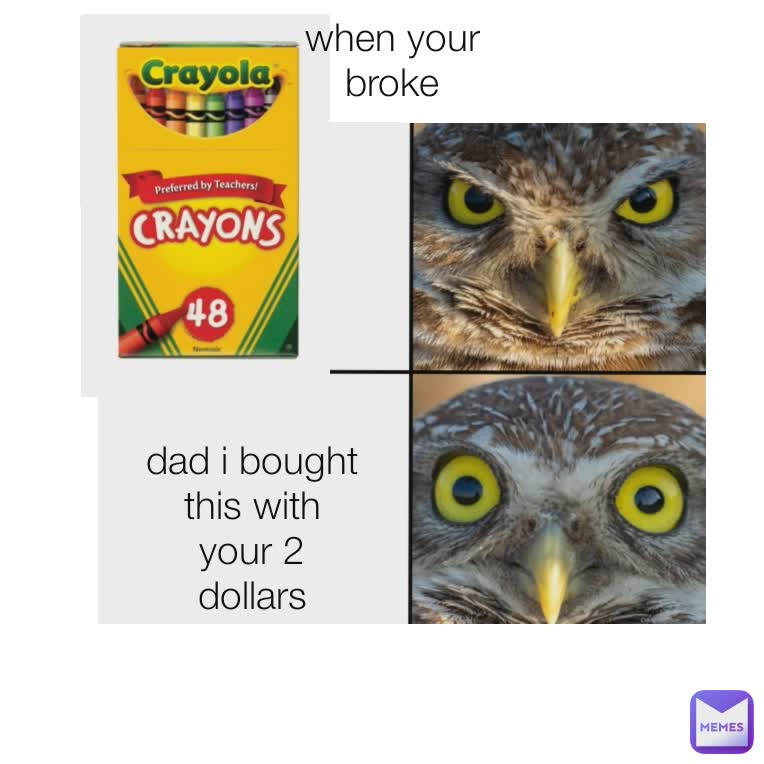 Type Text dad i bought this with your 2 dollars when your broke