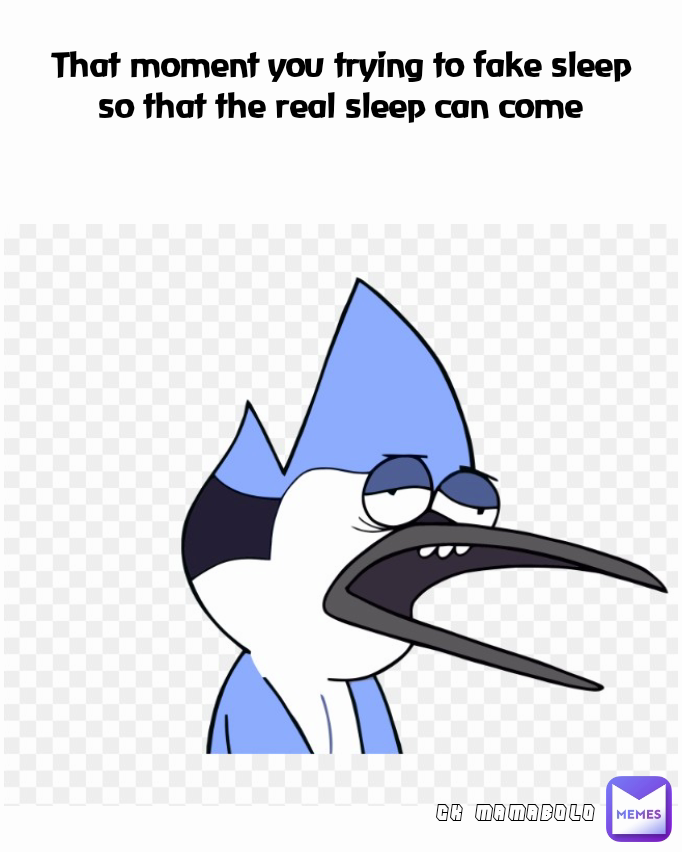 CK MAMABOLO That moment you trying to fake sleep so that the real sleep can come