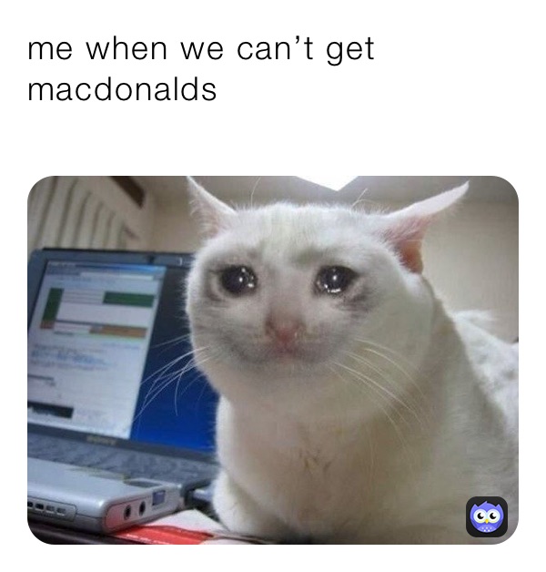 me when we can’t get macdonalds 
